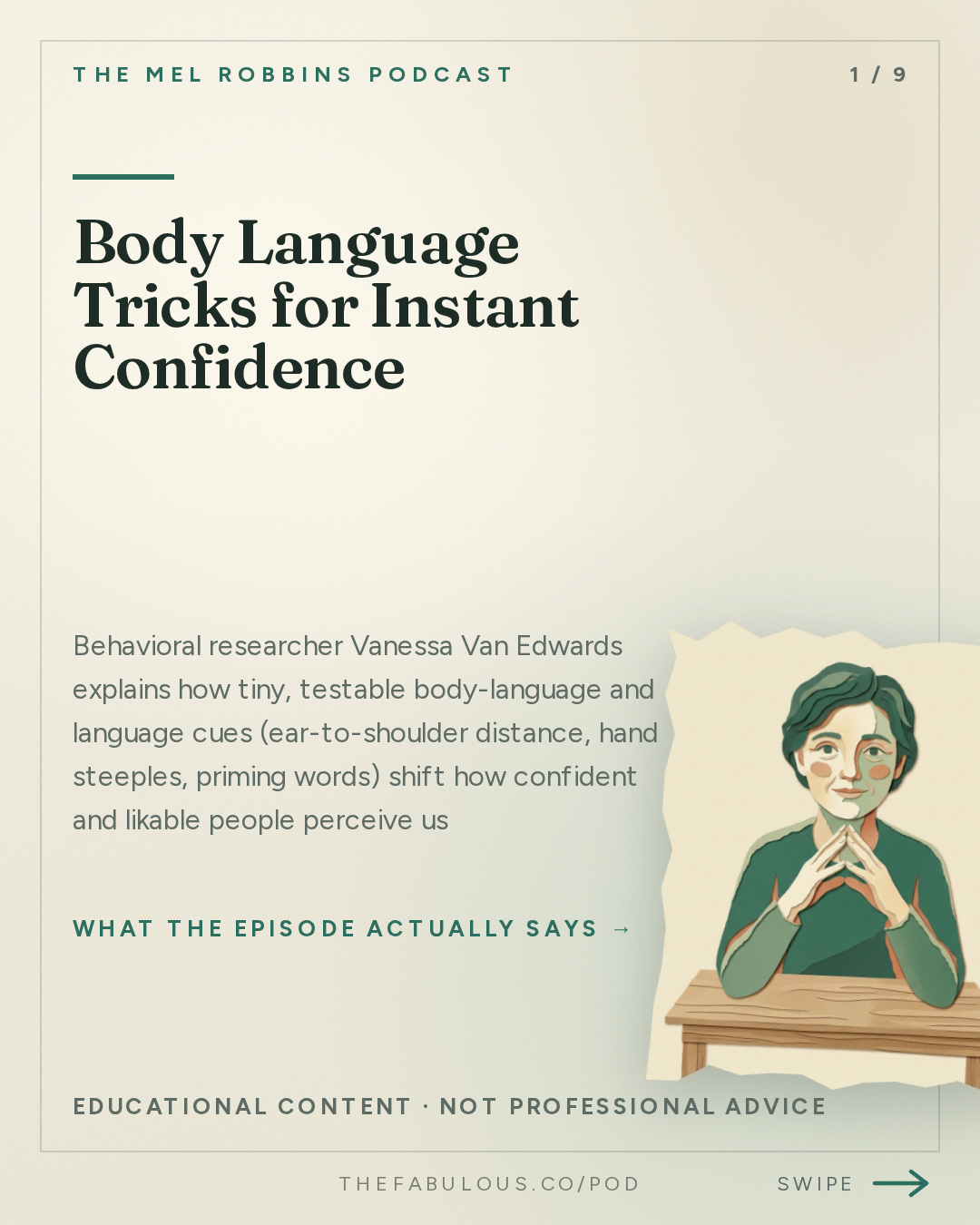 Body Language Tricks for Instant Confidence — The Mel Robbins Podcast: Body Language Expert: 6 Psychological Tricks to Turn Awkwardness into Confidence