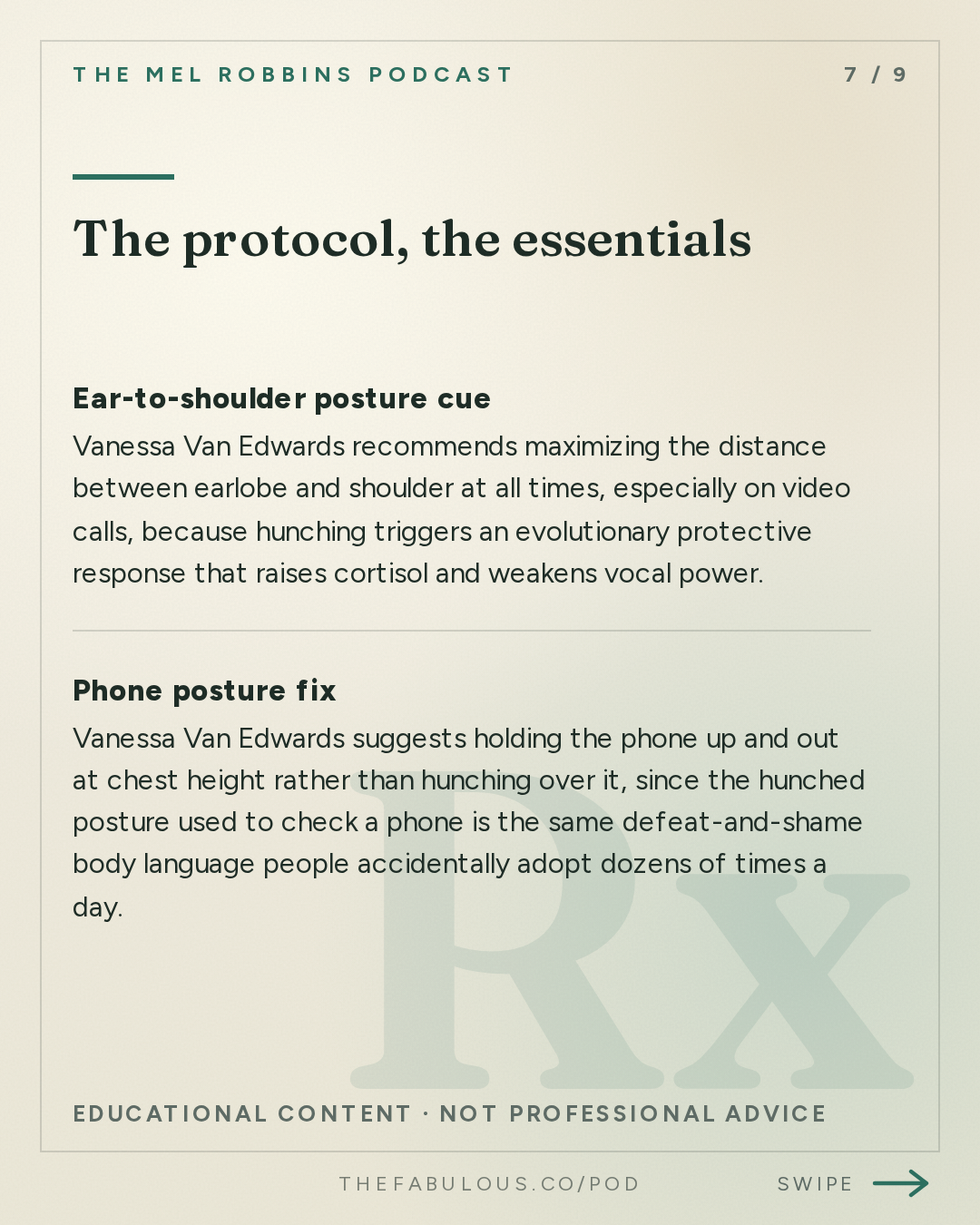 The protocol, the essentials — The Mel Robbins Podcast: Body Language Expert: 6 Psychological Tricks to Turn Awkwardness into Confidence