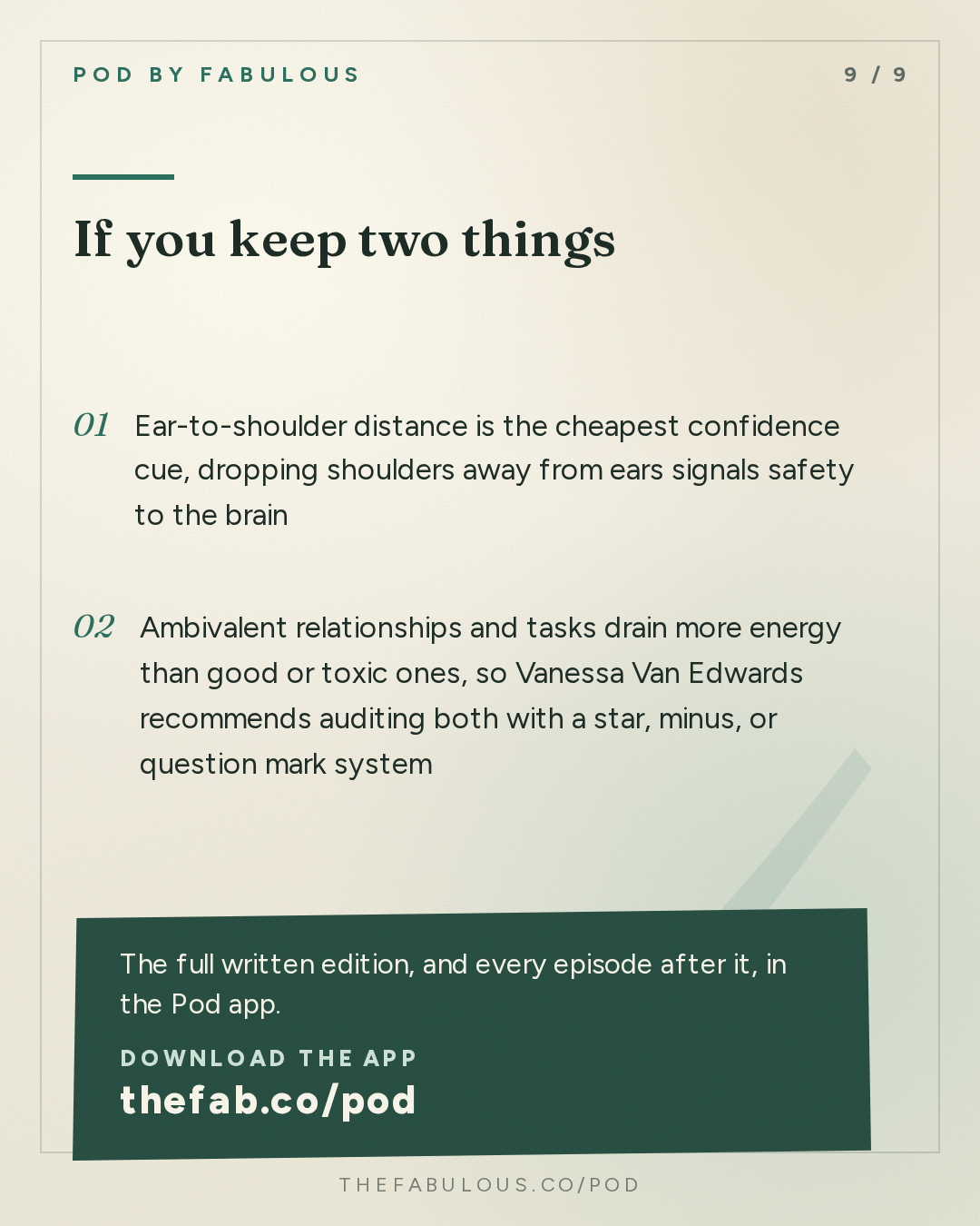If you keep two things — The Mel Robbins Podcast: Body Language Expert: 6 Psychological Tricks to Turn Awkwardness into Confidence