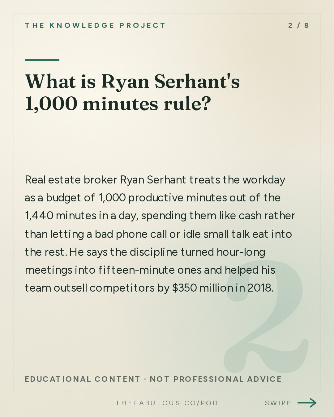 What is Ryan Serhant's 1,000 minutes rule? — The Knowledge Project: How to Get People to Say Yes | Ryan Serhant