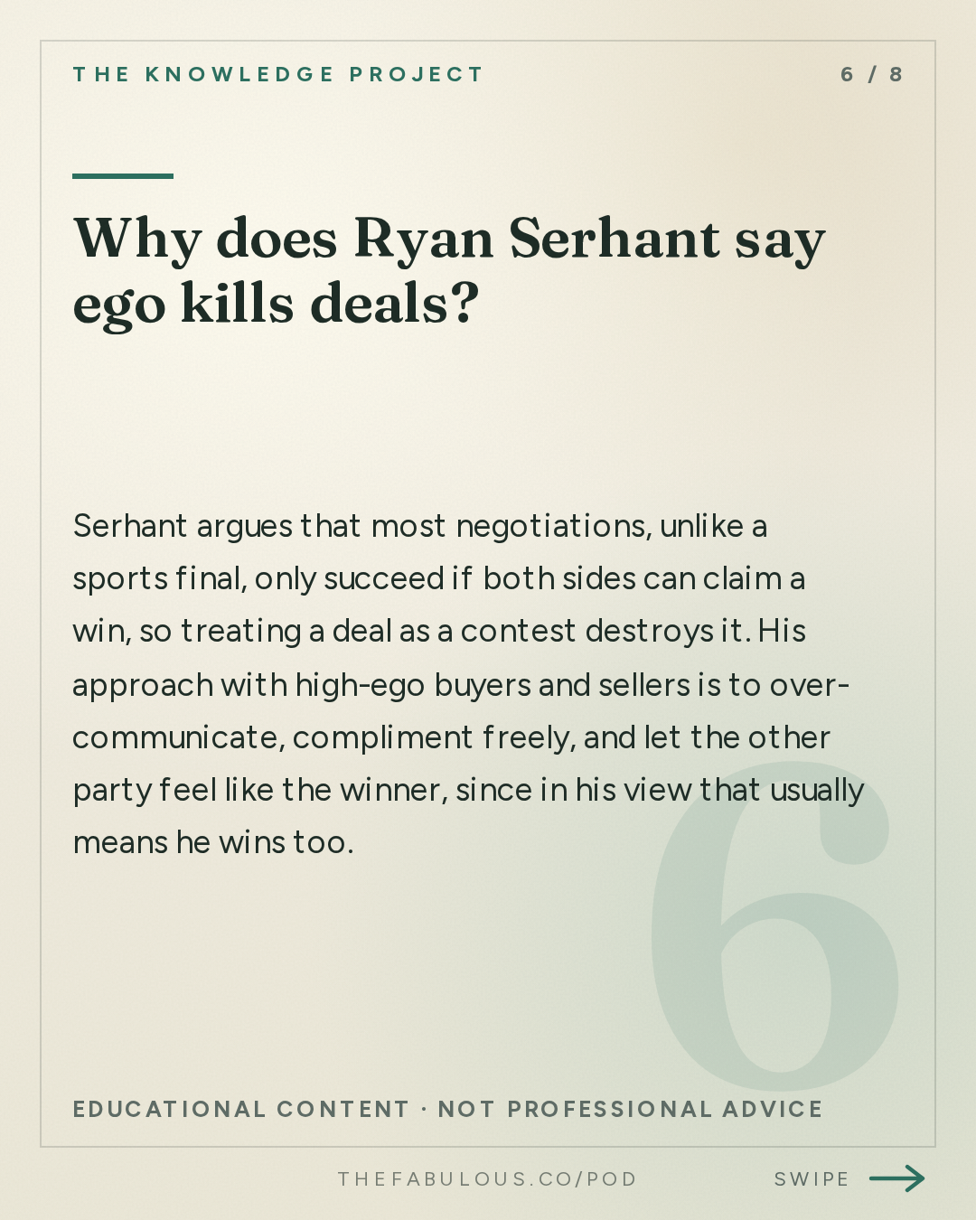 Why does Ryan Serhant say ego kills deals? — The Knowledge Project: How to Get People to Say Yes | Ryan Serhant