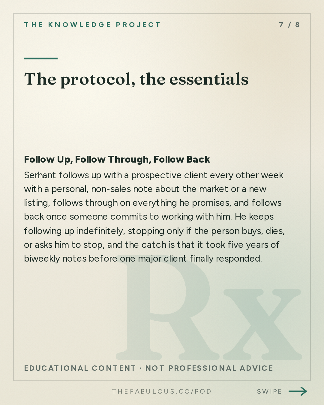 The protocol, the essentials — The Knowledge Project: How to Get People to Say Yes | Ryan Serhant
