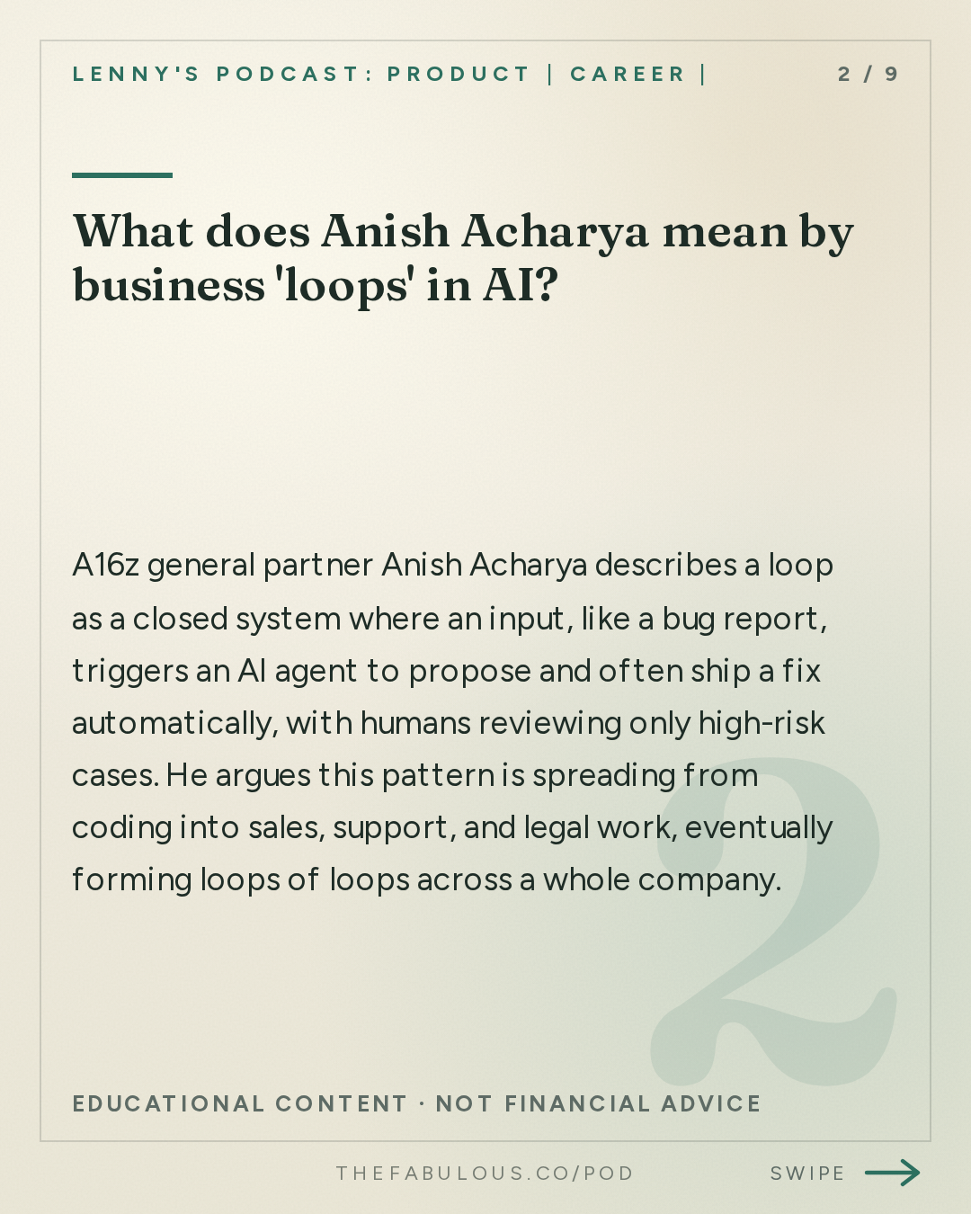What does Anish Acharya mean by business 'loops' in AI? — Lenny's Podcast: Product | Career | Growth: Why companies are becoming a series of loops | Anish Acharya (a16z)