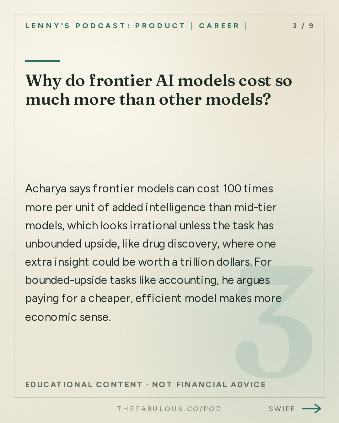 Why do frontier AI models cost so much more than other models? — Lenny's Podcast: Product | Career | Growth: Why companies are becoming a series of loops | Anish Acharya (a16z)