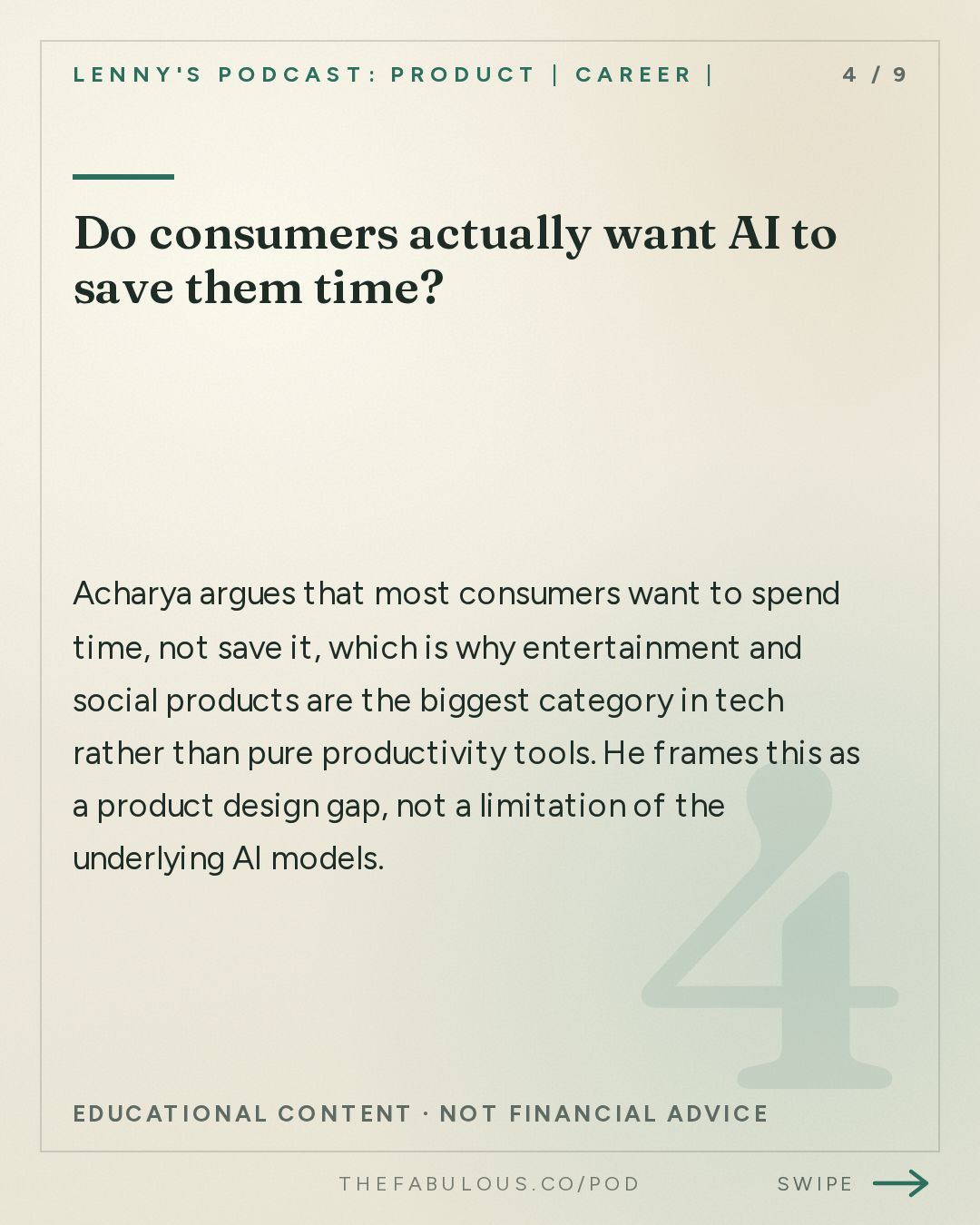 Do consumers actually want AI to save them time? — Lenny's Podcast: Product | Career | Growth: Why companies are becoming a series of loops | Anish Acharya (a16z)