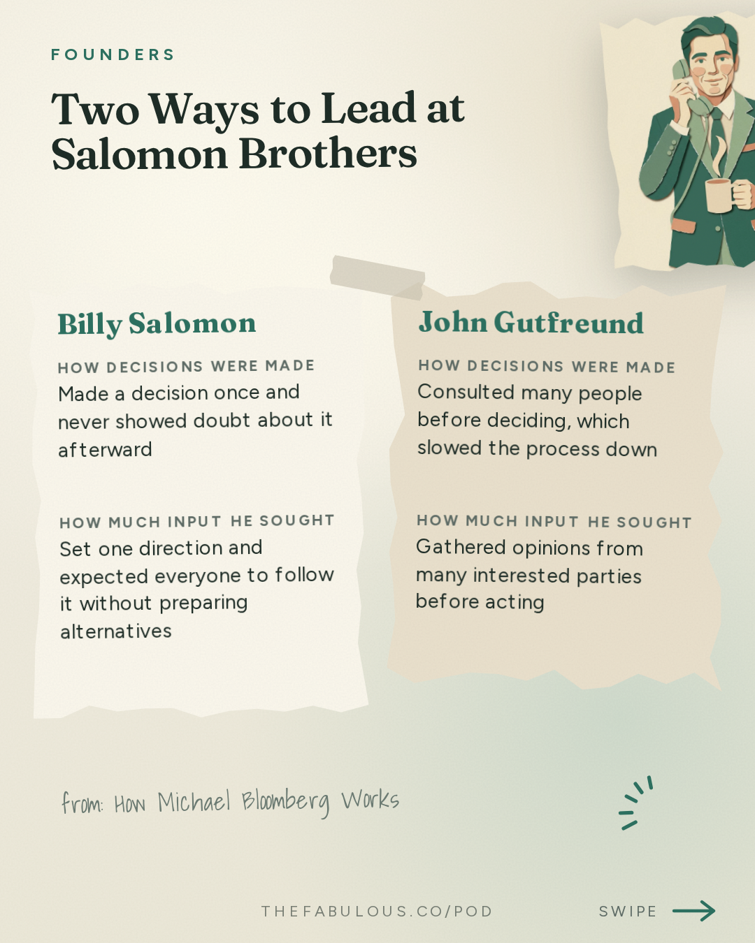 Two Ways to Lead at Salomon Brothers — Founders: How Michael Bloomberg Works
