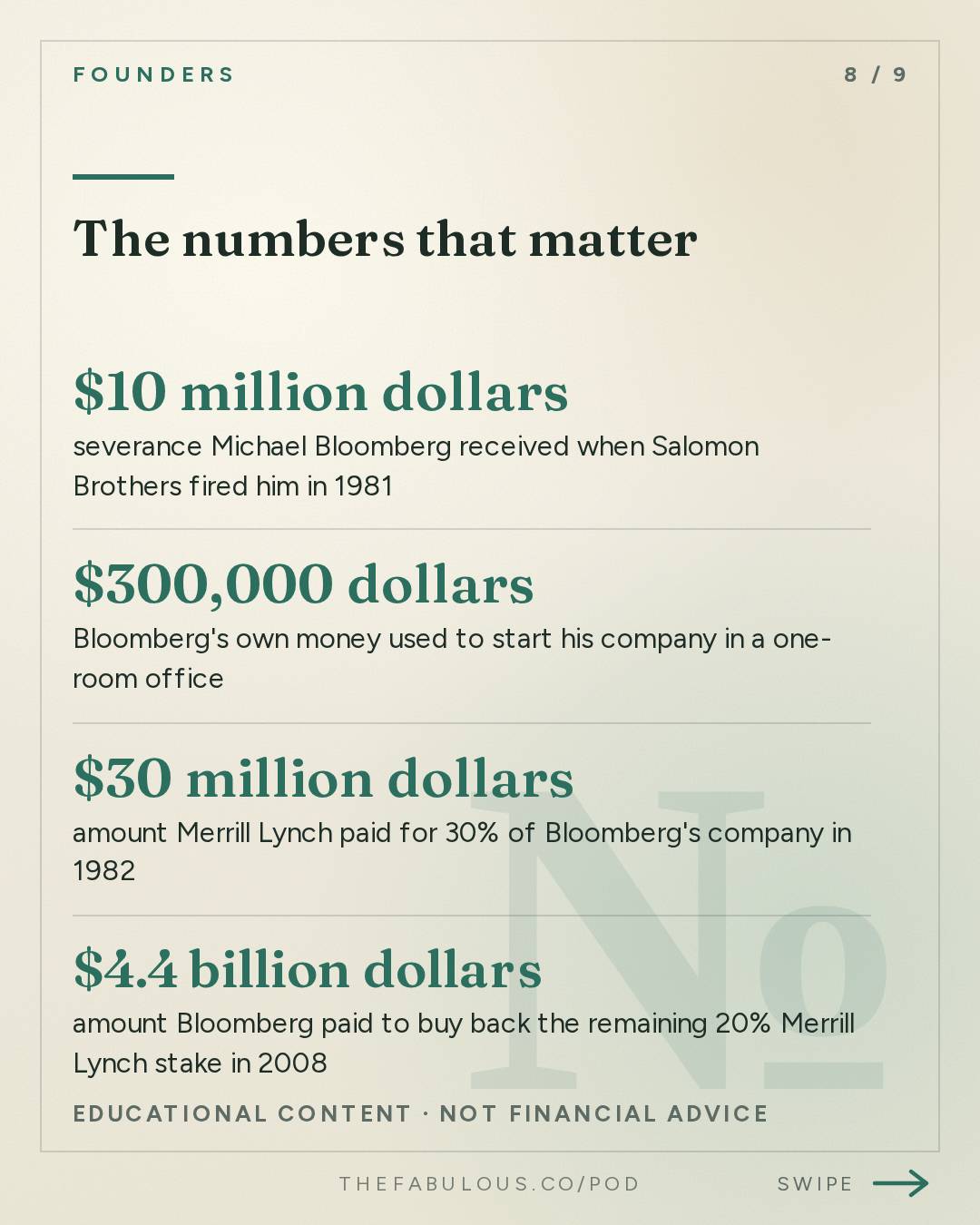 The numbers that matter — Founders: How Michael Bloomberg Works