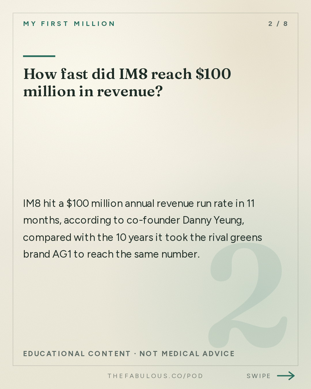 How fast did IM8 reach $100 million in revenue? — My First Million: How we scaled to $100M in under a year (ft. IM8 co-founder Danny Yeung)