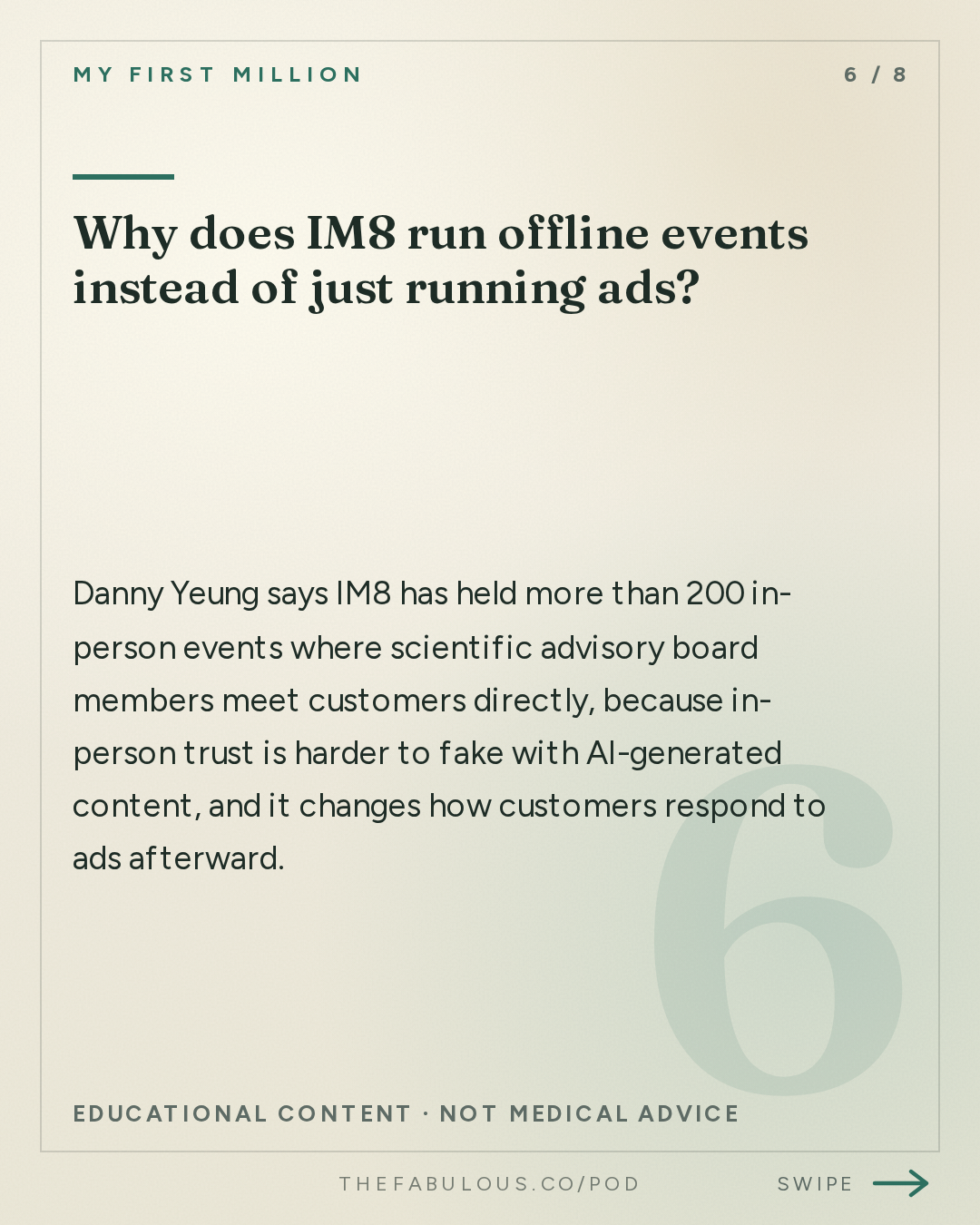 Why does IM8 run offline events instead of just running ads? — My First Million: How we scaled to $100M in under a year (ft. IM8 co-founder Danny Yeung)