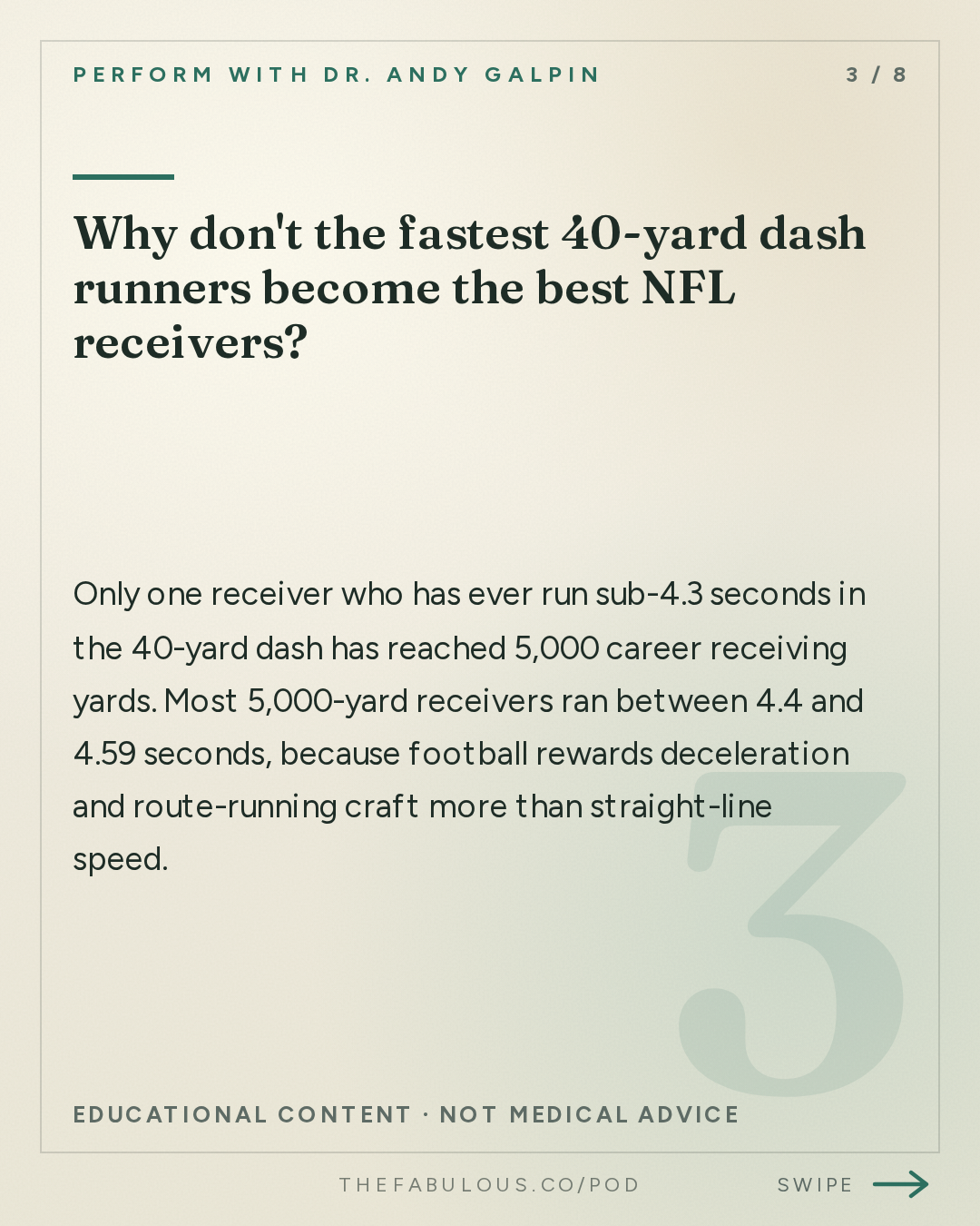 Why don't the fastest 40-yard dash runners become the best NFL receivers? — Perform with Dr. Andy Galpin: How to Get Faster (Acceleration, Deceleration, Agility & Strength) | Les Spellman