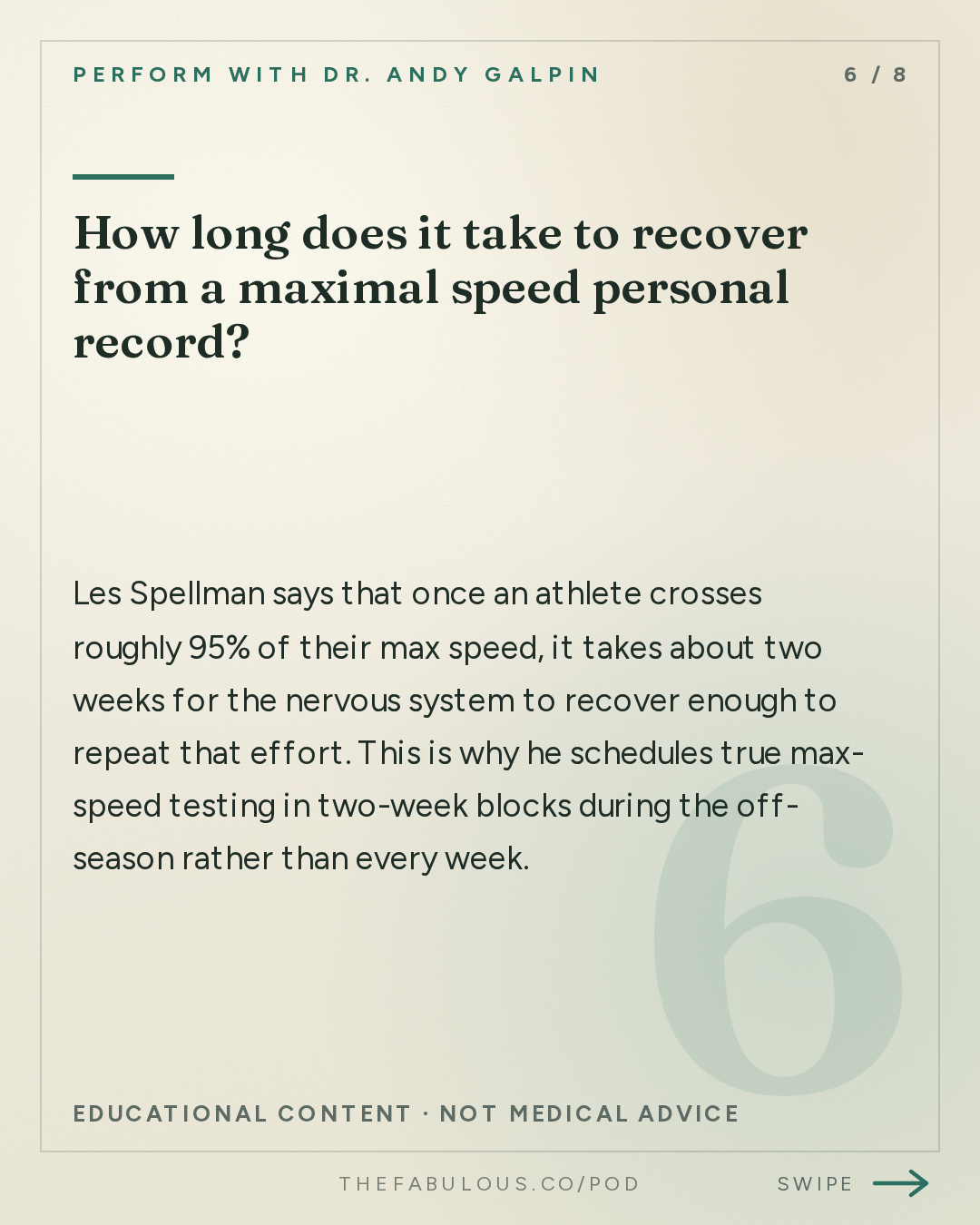 How long does it take to recover from a maximal speed personal record? — Perform with Dr. Andy Galpin: How to Get Faster (Acceleration, Deceleration, Agility & Strength) | Les Spellman