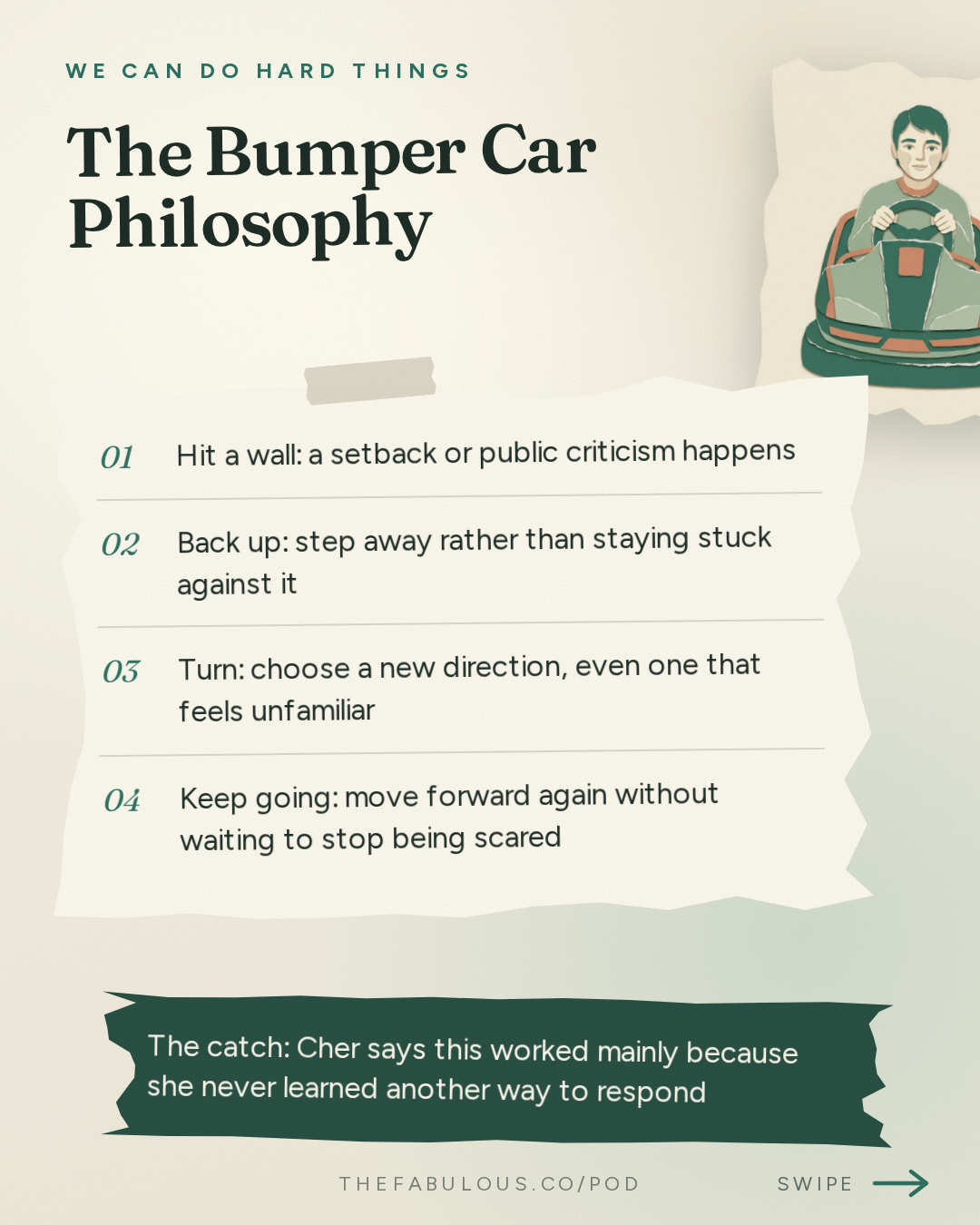 The Bumper Car Philosophy — We Can Do Hard Things: (BEST OF) CHER: Life Advice We’ll Never Forget