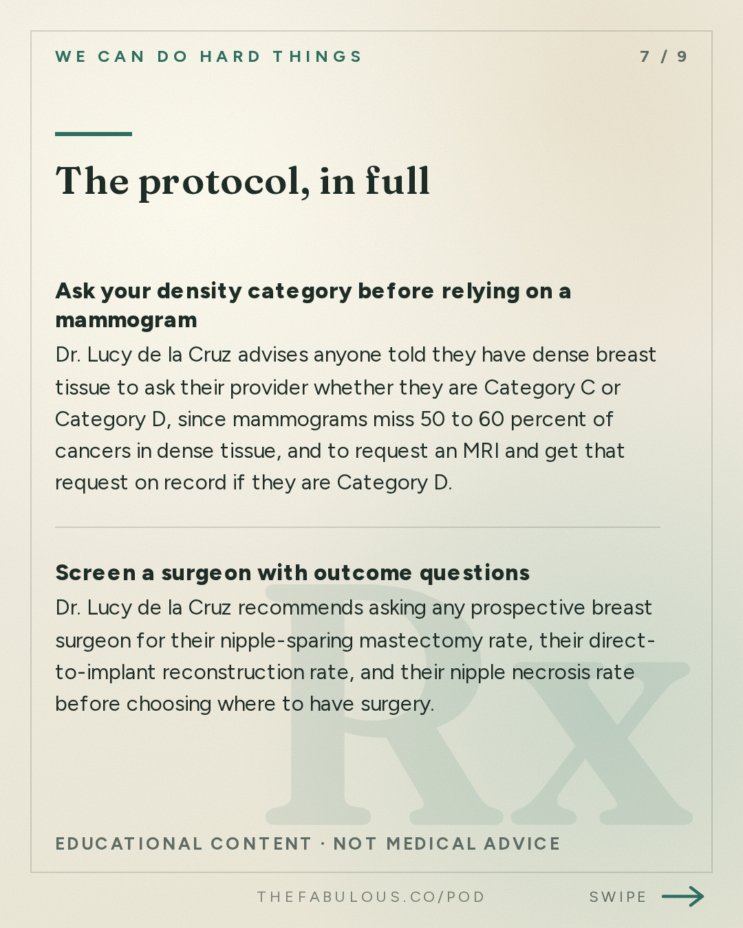 The protocol, in full — We Can Do Hard Things: (BEST OF) Breast Cancer Intel That Could Save Your Life | Amanda’s Surgeon Dr. Lucy De La Cruz