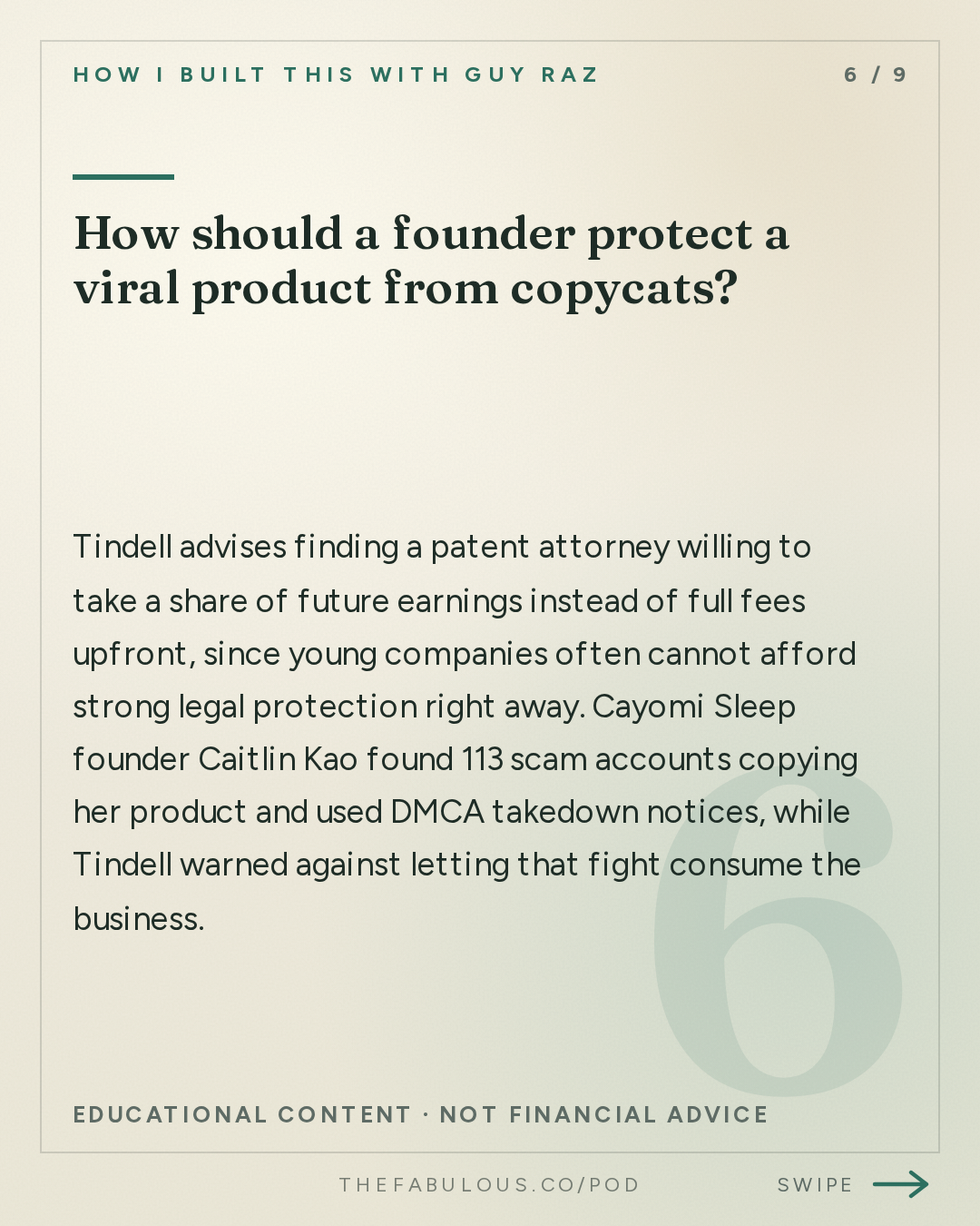 How should a founder protect a viral product from copycats? — How I Built This with Guy Raz: Advice Line with Kip Tindell of The Container Store